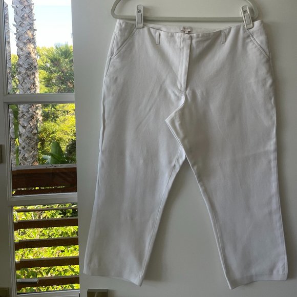 Laundry By Shelli Segal Los Angeles White Ankle Pants, Size‎ 14 - Picture 1 of 6
